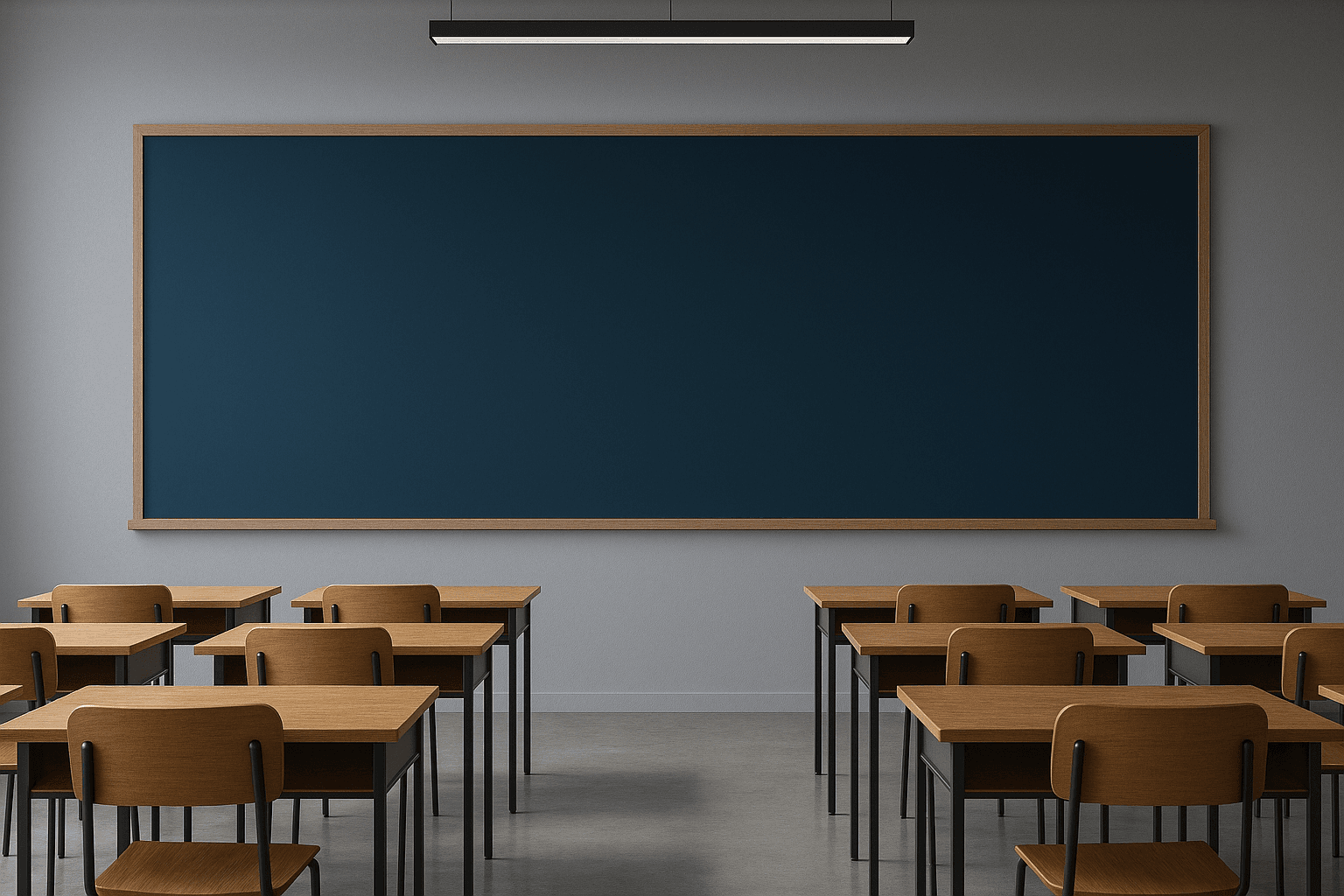 Modern classroom with digital display wall